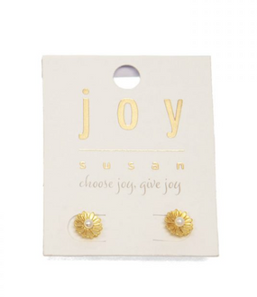 sunflower with pearl earrings