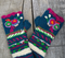 aster fingerless mitts with embroidered flowers