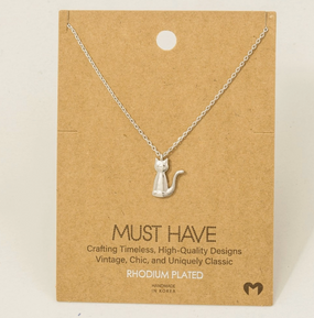gold dipped cat pendant necklace