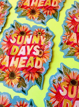sunny days glitter sticker