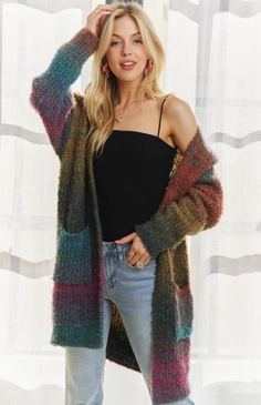 multi color ombre cardigan
