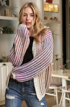 pink ombre stripe cardigan