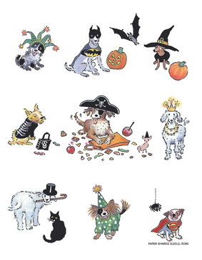 dog halloween flour sack towel