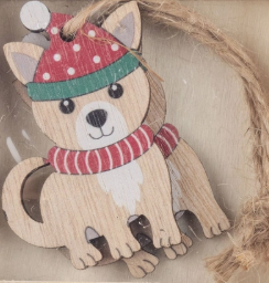 wood dog ornament (assorted)