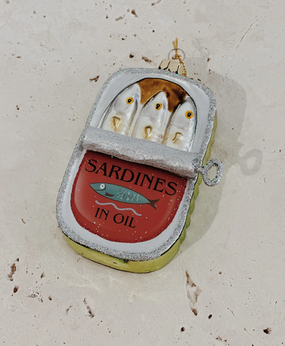 blown glass sardines ornament