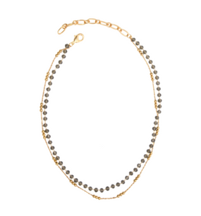 gold beaded 2 row necklace