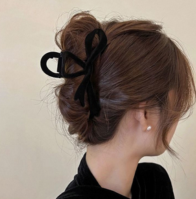 velvet bow hair clip