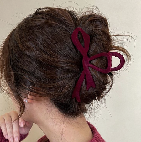 velvet bow hair clip