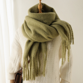 mohair tassel scarf