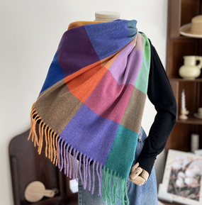 warm plaid scarf shawl