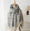 checkered shawl scarf with tassels