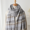 checkered shawl scarf with tassels