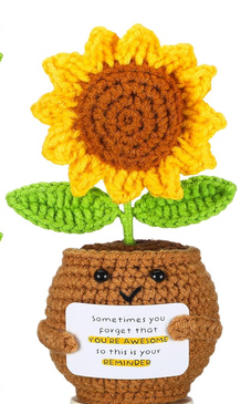 emotional support crochet - sunflower