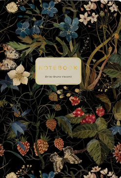 forest flowers black notebook