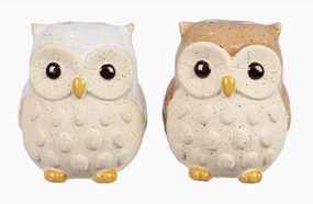 stoneware owl salt and pepper shakers