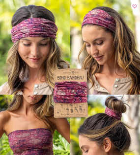 mauve india vines boho bandeau