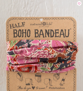 black sketched paisley half boho bandeau