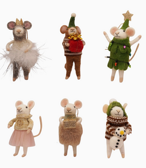 felt merry mice ornament (assorted)