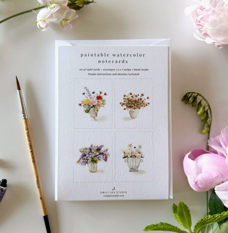 bouquets paintable notecards
