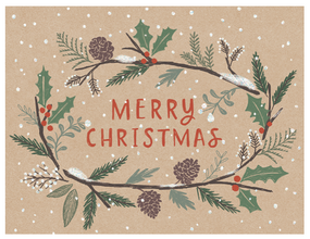 snow garland boxed greeting cards