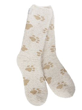 cozy paw print world softest socks
