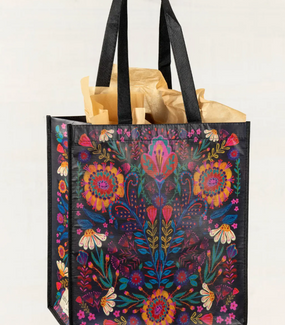 black folk flower XL happy bag