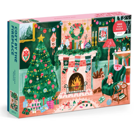 cozy by the fireplace 1000 piece puzzle
