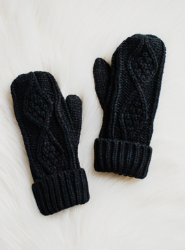 cable knit mittens