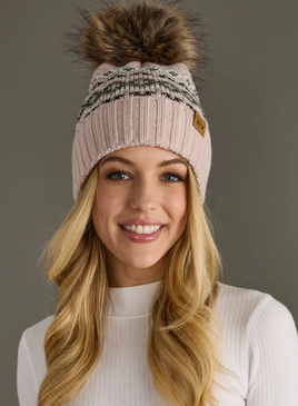 blush and sage pom hat