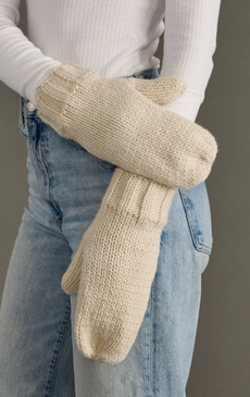 beige knit mittens