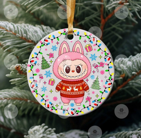 pink monster ornament