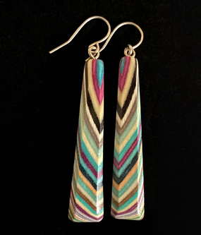 long handcrafted wood earrings