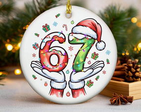 6 7 santa hat ornament