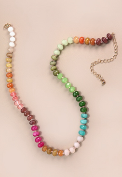 natural agate glass necklace