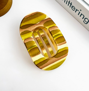 matte stripe oval hair clip