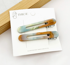 hollow oval hair clip set