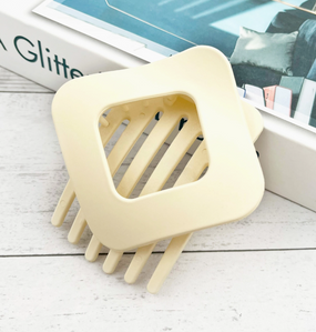 matte hollow square hair clip