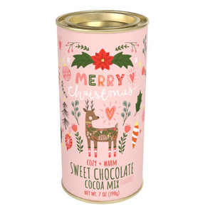christmas deer hot cocoa tin