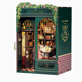 DIY book nook kit owl bookstore