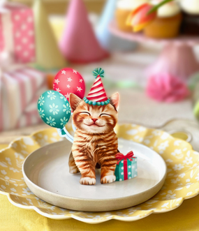 mini kitten pop-up greeting card