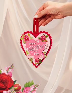 mini valentine's heart pop-up greeting card
