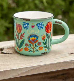 camp coffee mug loved mint