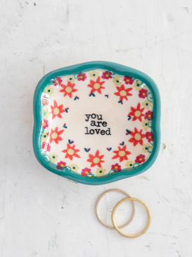 you are loved artisan jewelry dish