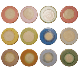 round stoneware glazed coaster (assorted)
