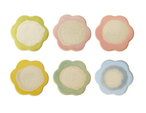 flower shaped stoneware glazed coaster (assorted)