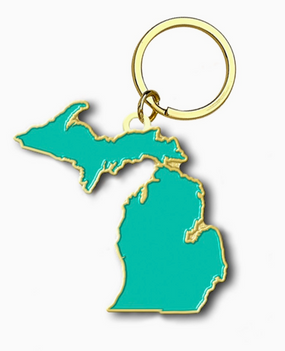 michigan teal key chain