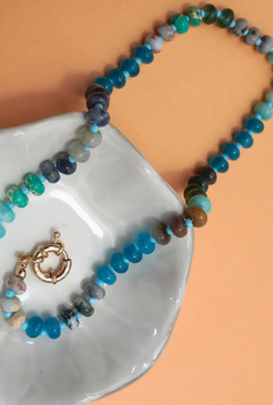 natural stone charm necklace