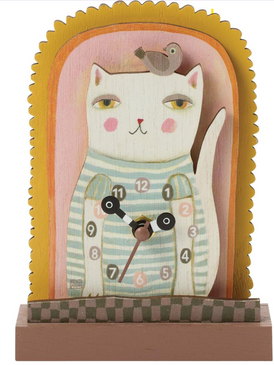 purrfect time cat desk clock