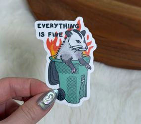 everything fine possum sticker