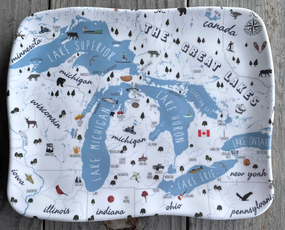 great lakes handmade look melamine tray 10" x 8"